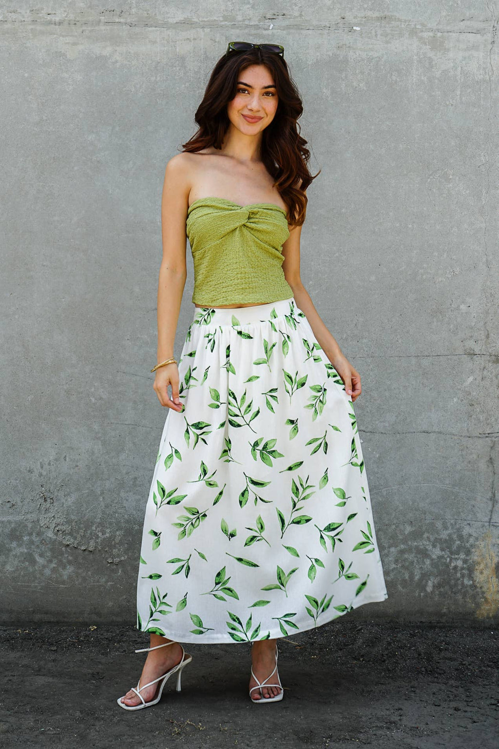 Smocked Twist Bandeau Top