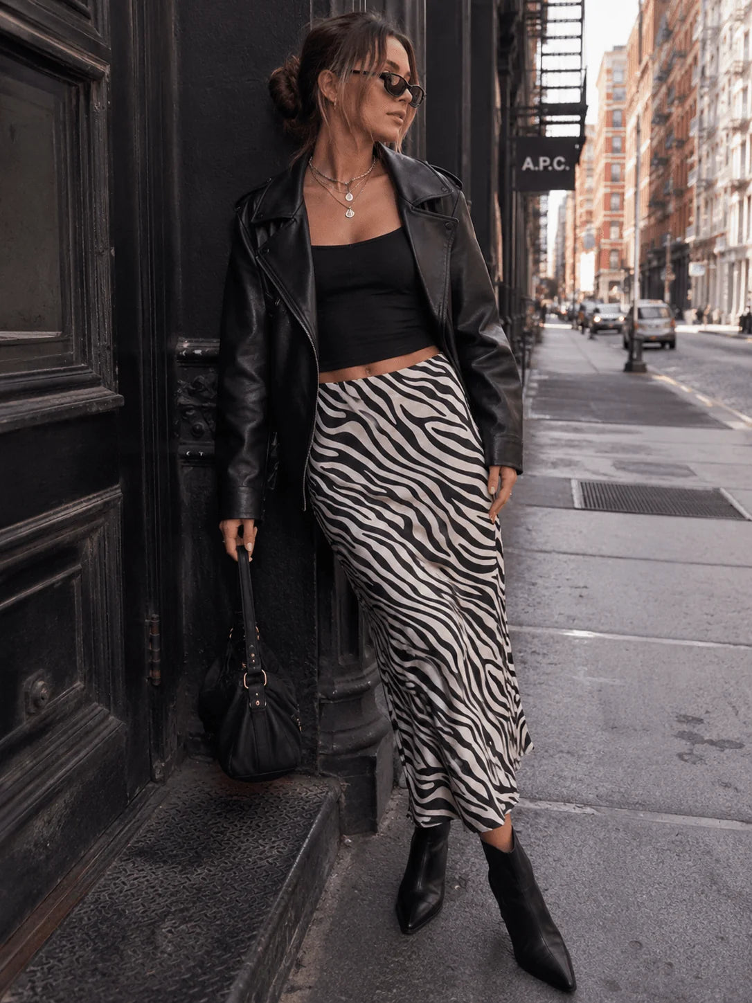 Animal Print Midi Skirt