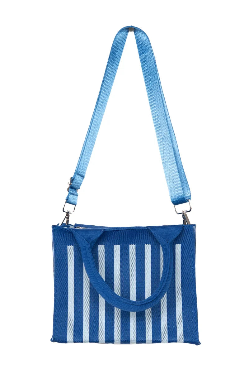 Blue Striped Canvas Tote