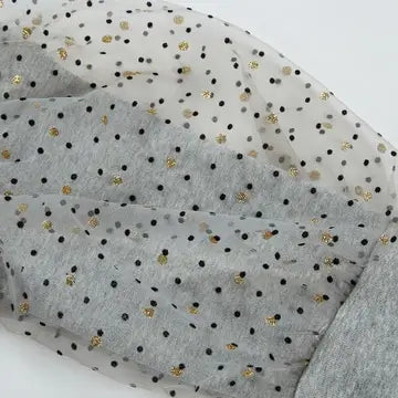 Mesh Dots Sleeves Top