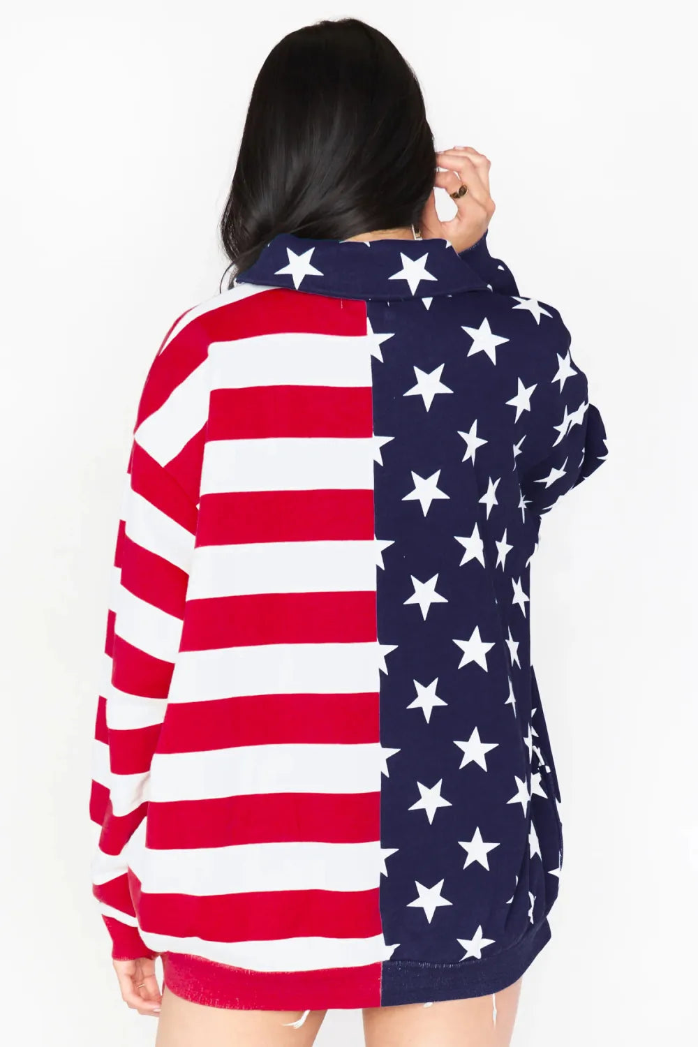 American Zipped Collar Oversized Sweatshirt