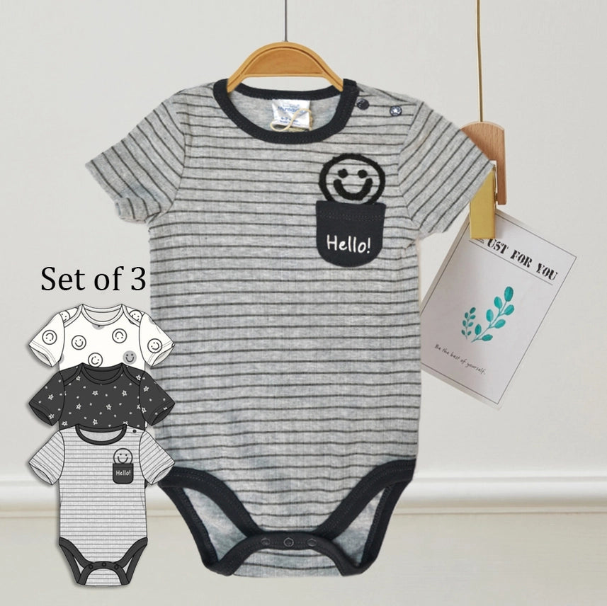 Pack of 3 Smile Bodysuits