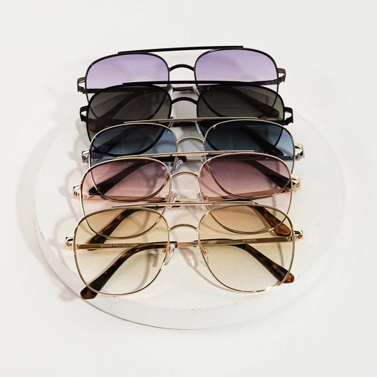 Colored Metallic Bridge Sunglasses