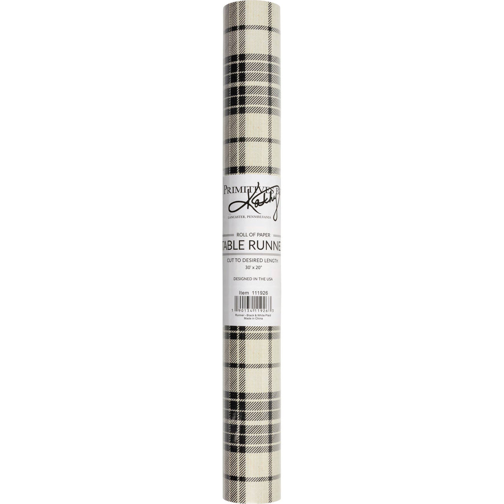 Black And White Plaid Paper Table Runner