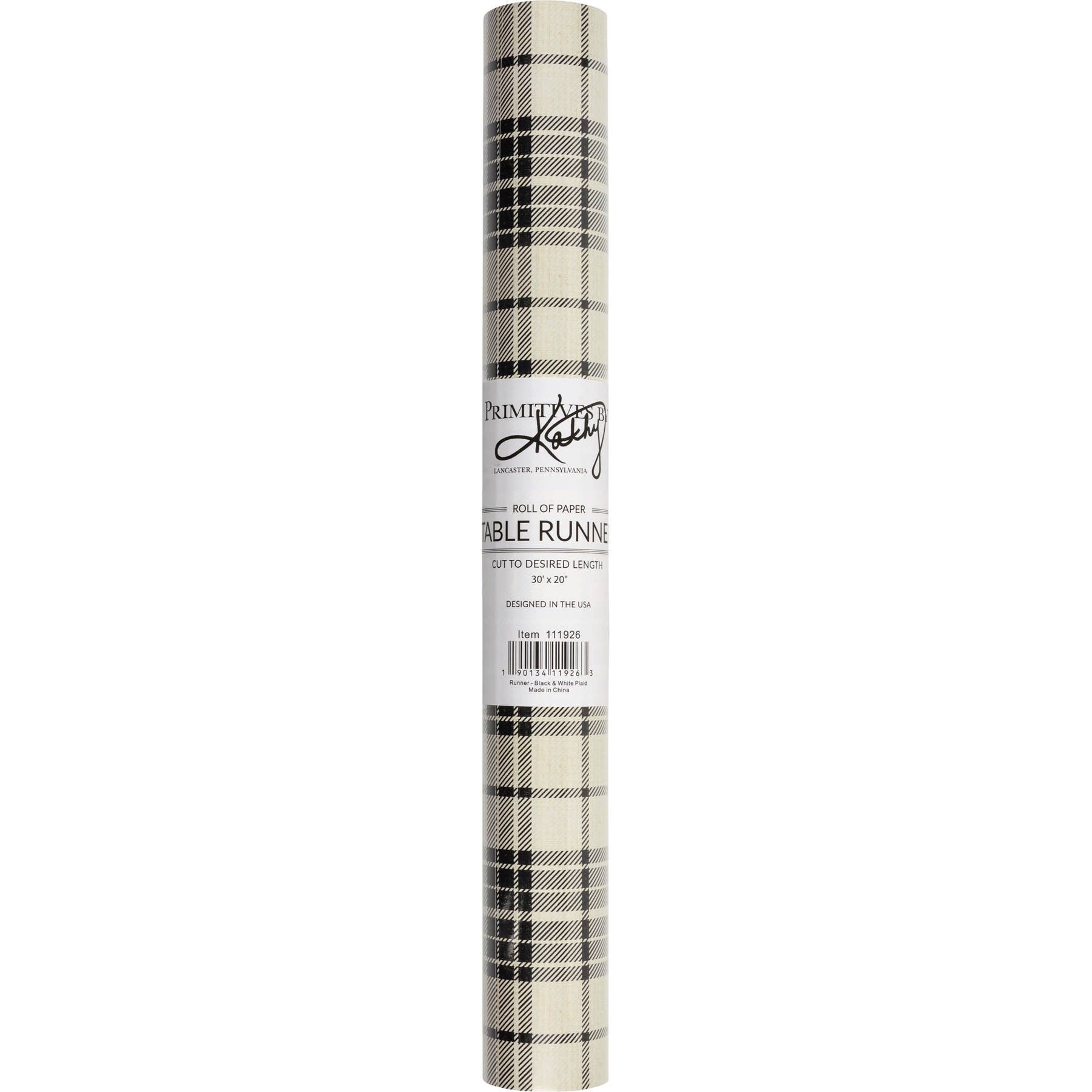 Black And White Plaid Paper Table Runner