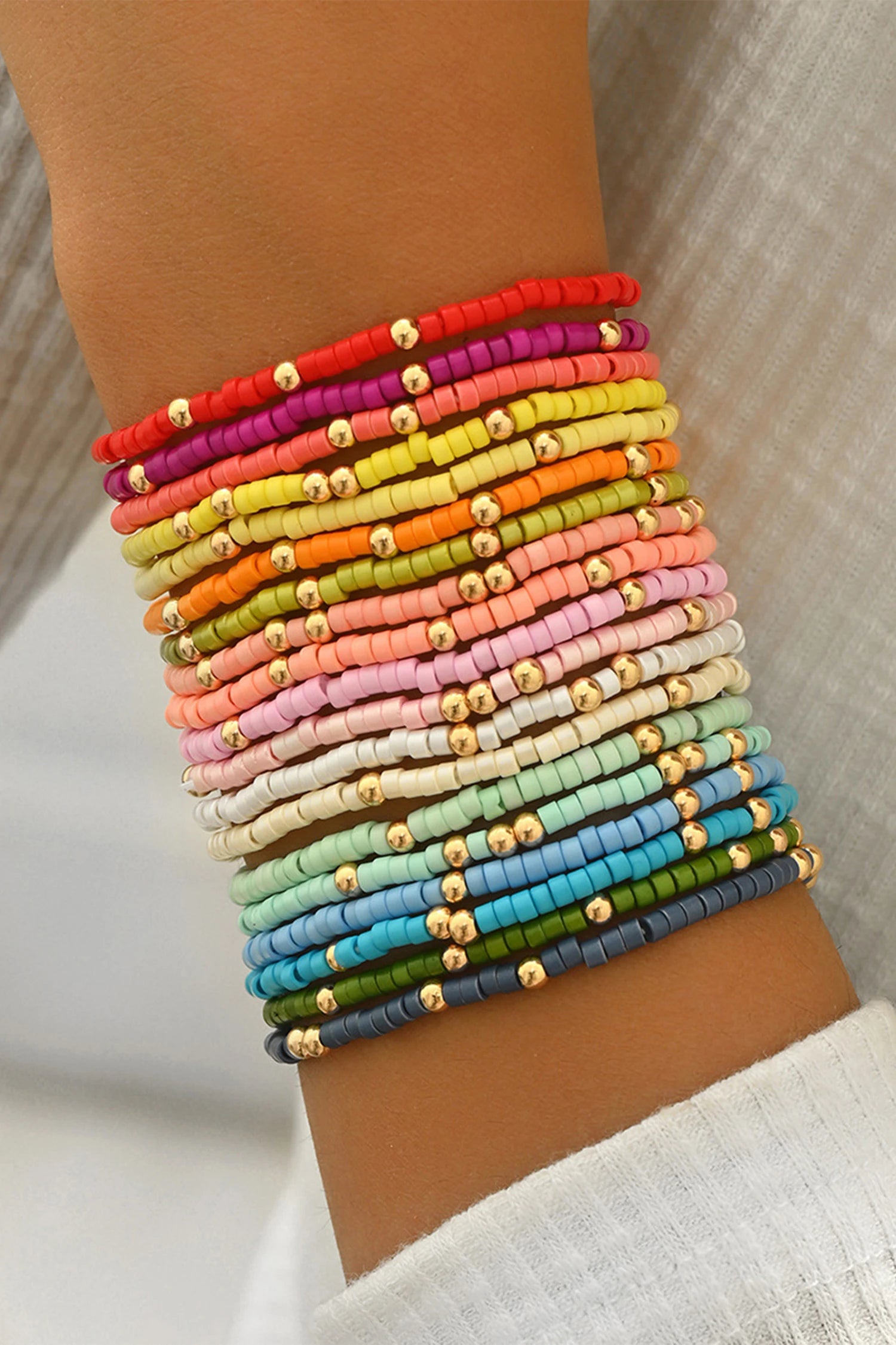 Boho Stretch Bracelet Stack (19 pcs)