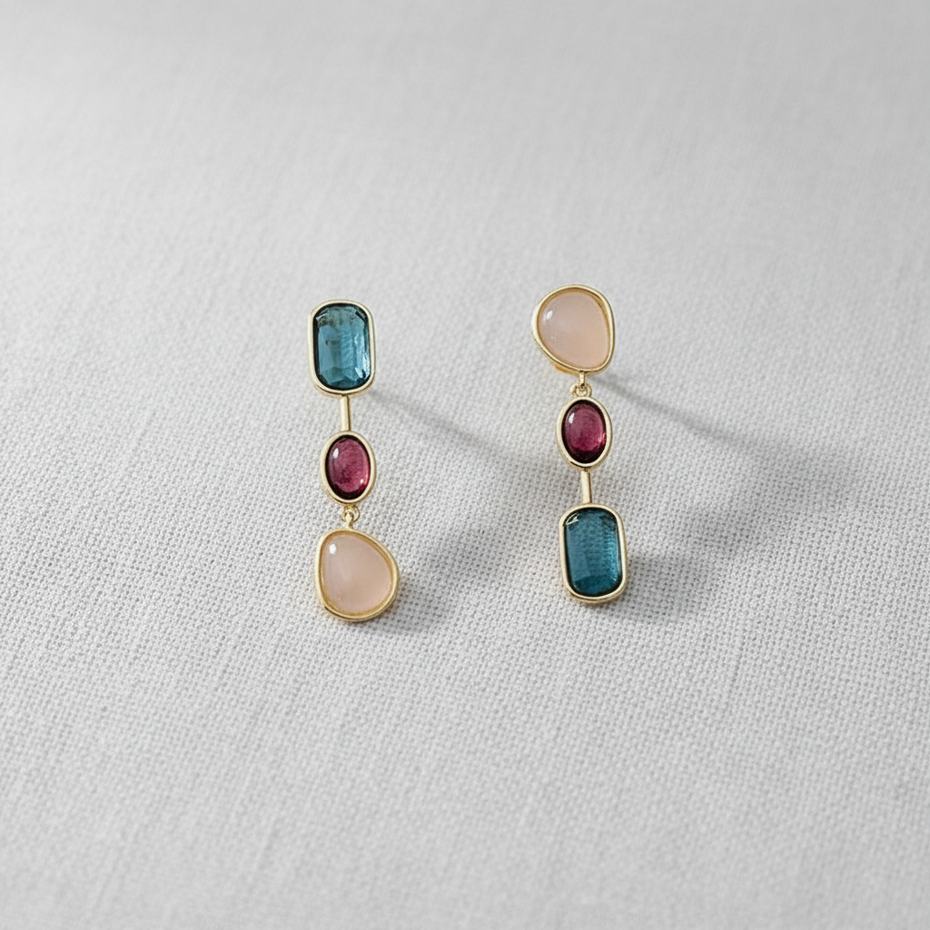 Cat Eye Asymmetric Stud Earrings