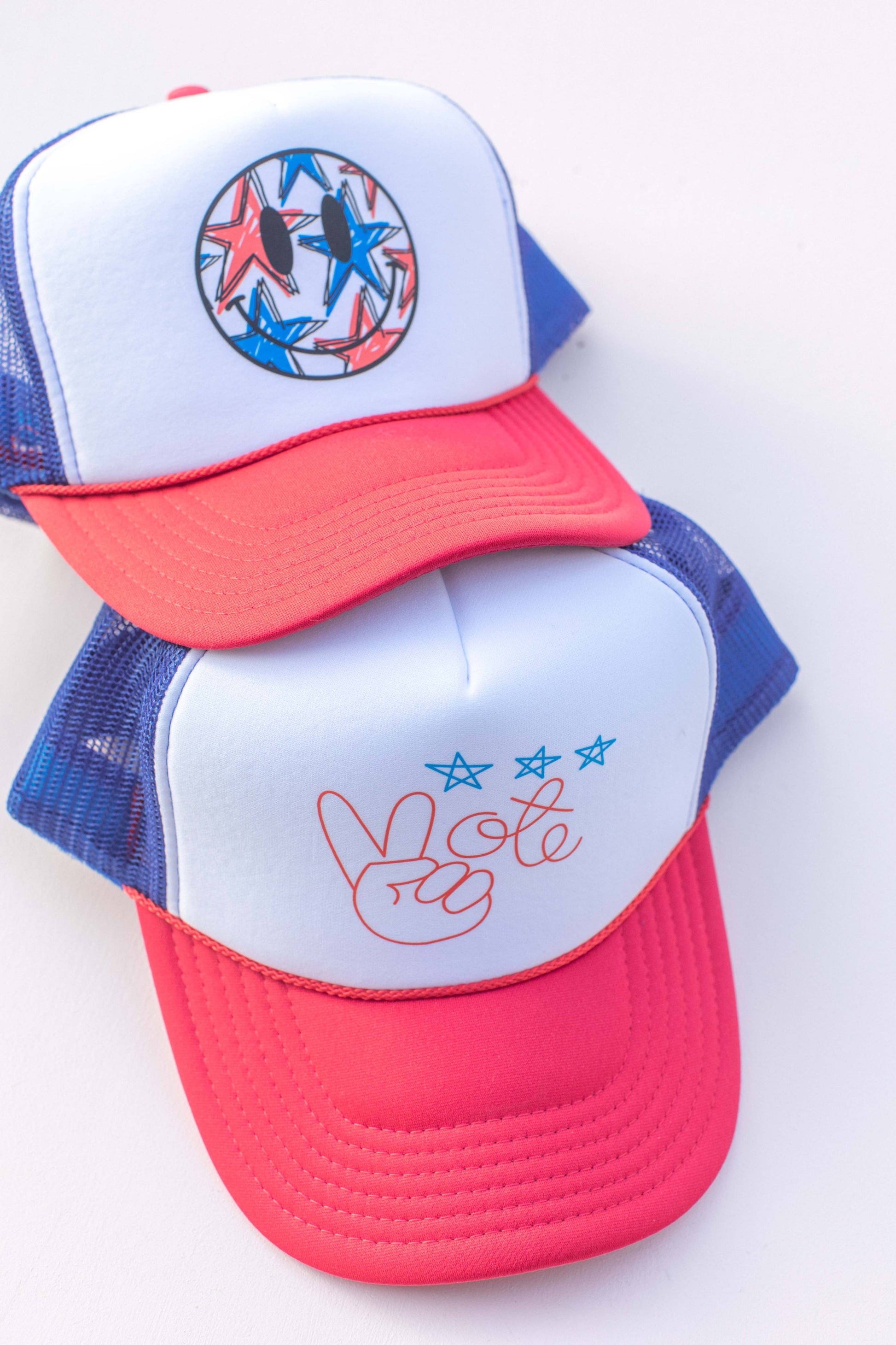 Kids Red White & Blue Trucker Hat