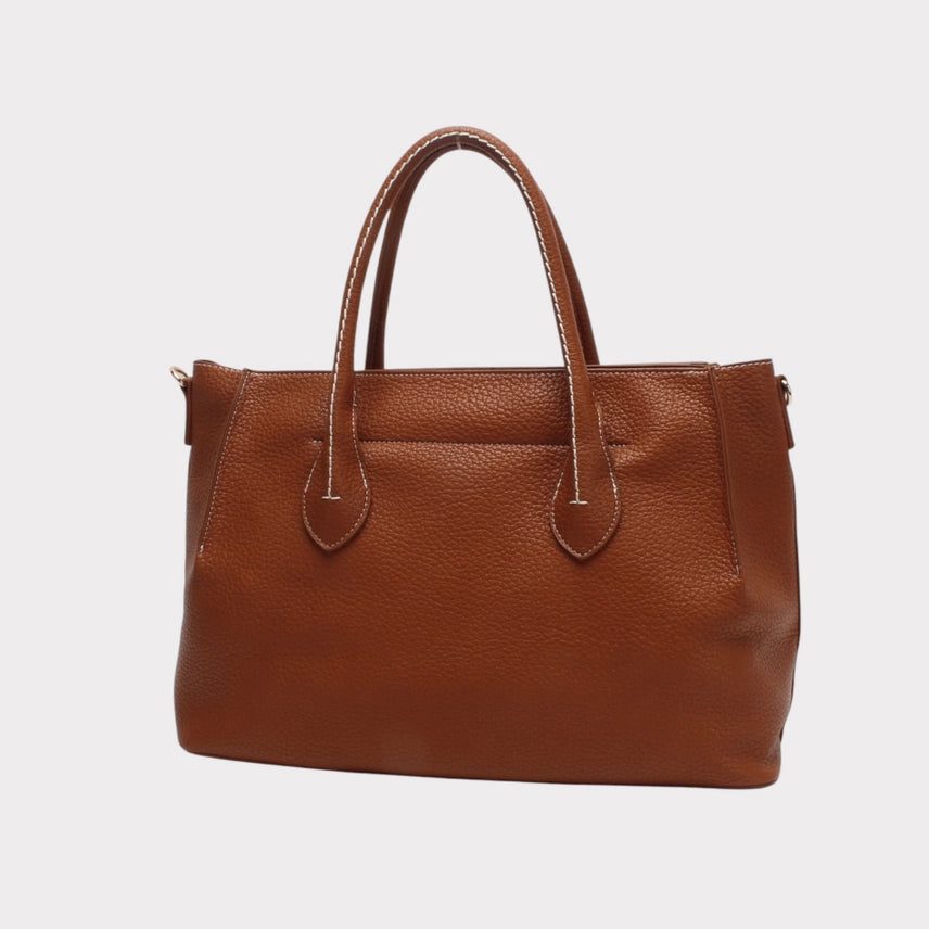 Tote Bag with Decorative Bamboo Clasp Buckle