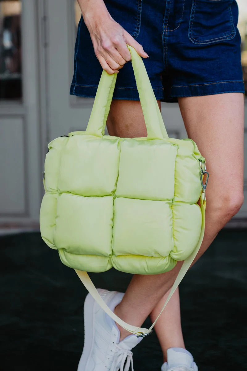 Lime Mini Puffer Tote