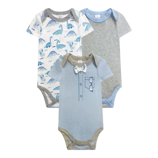 3PK Short Sleeve Bodysuits - Glasses