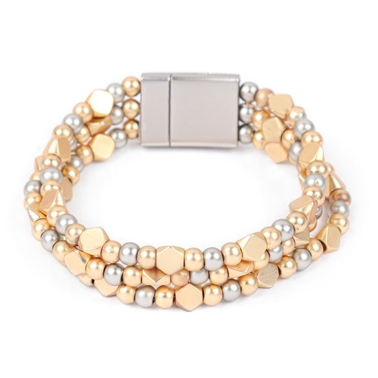 Edgy Bead Magnetic Lock Bracelet
