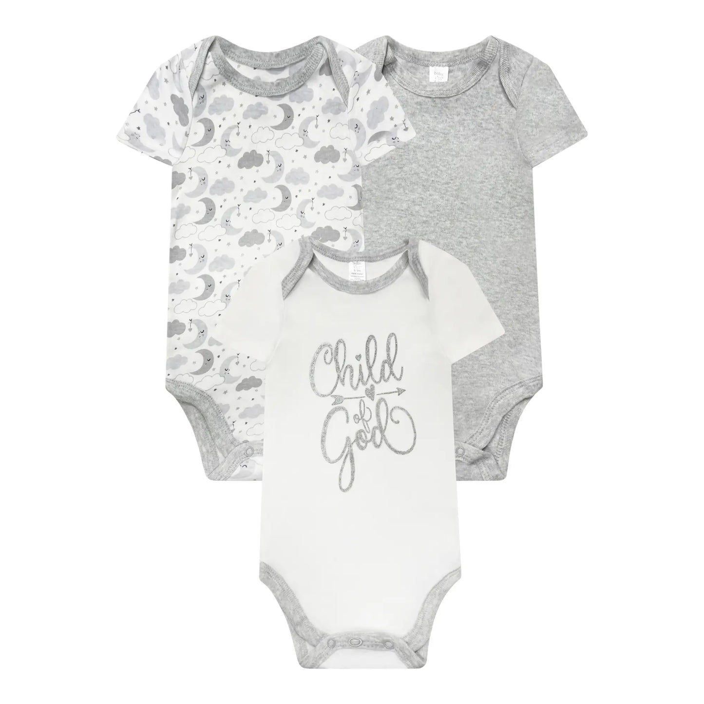 3PK Short Sleeve Bodysuits - Child Of God