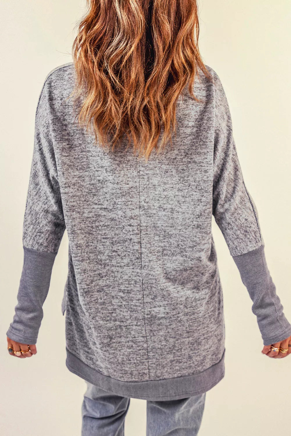 Gray Turtleneck Tunic Top