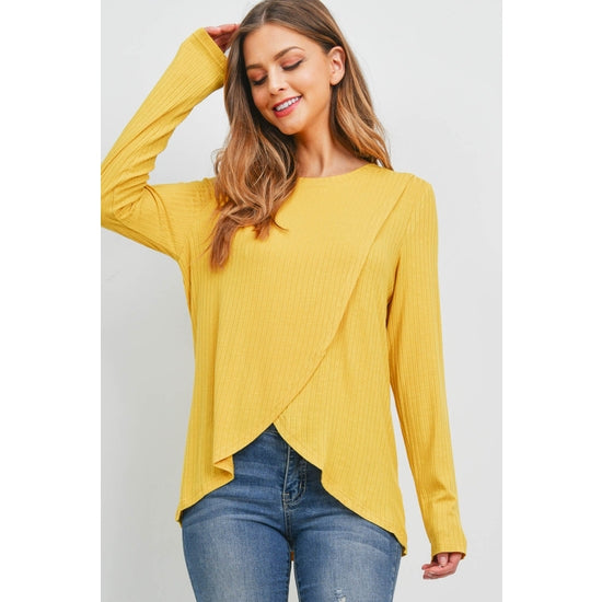 Mustard Wrap Top