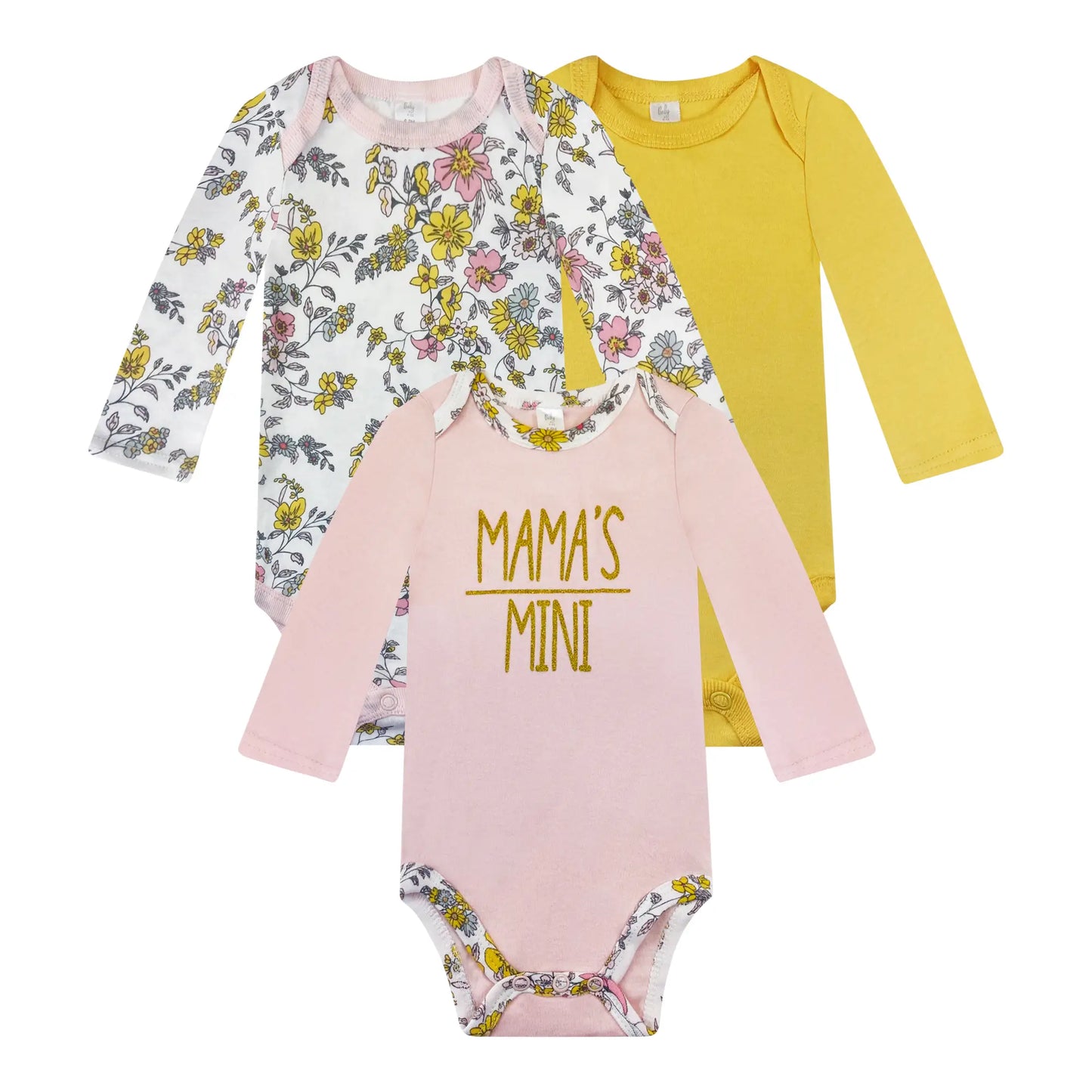 3PK Long Sleeve Bodysuits - Mama's Mini