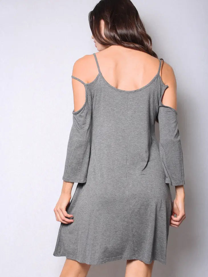 Gray 3/4th Sleeve Dress