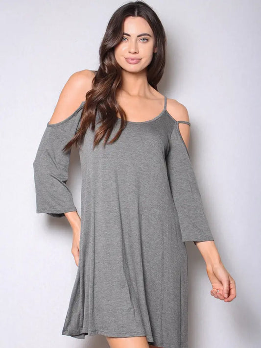 Gray 3/4th Sleeve Dress