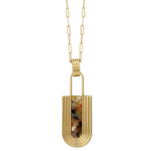 Deco Dream Gold Multi Acrylic Necklace