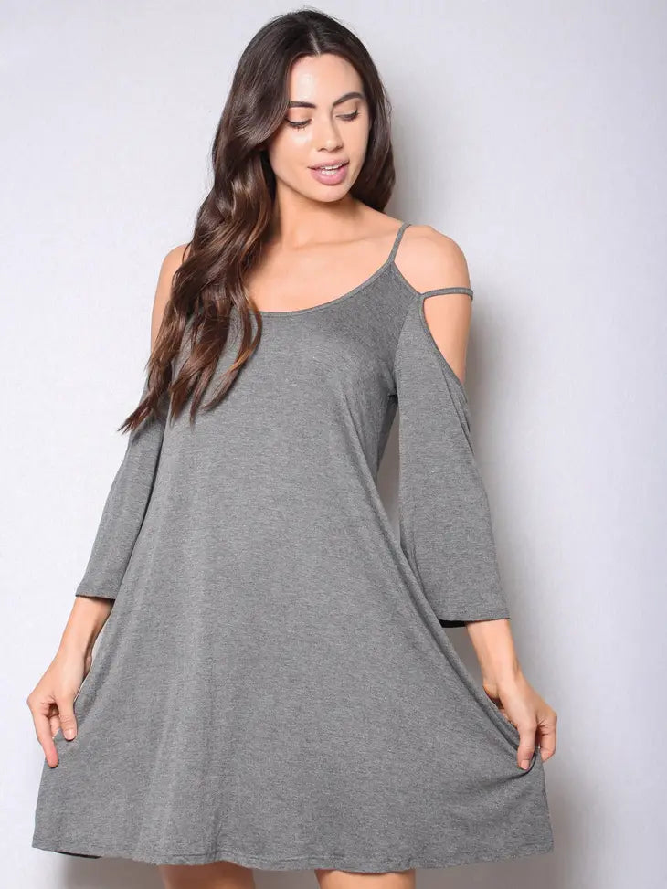 Gray 3/4th Sleeve Dress