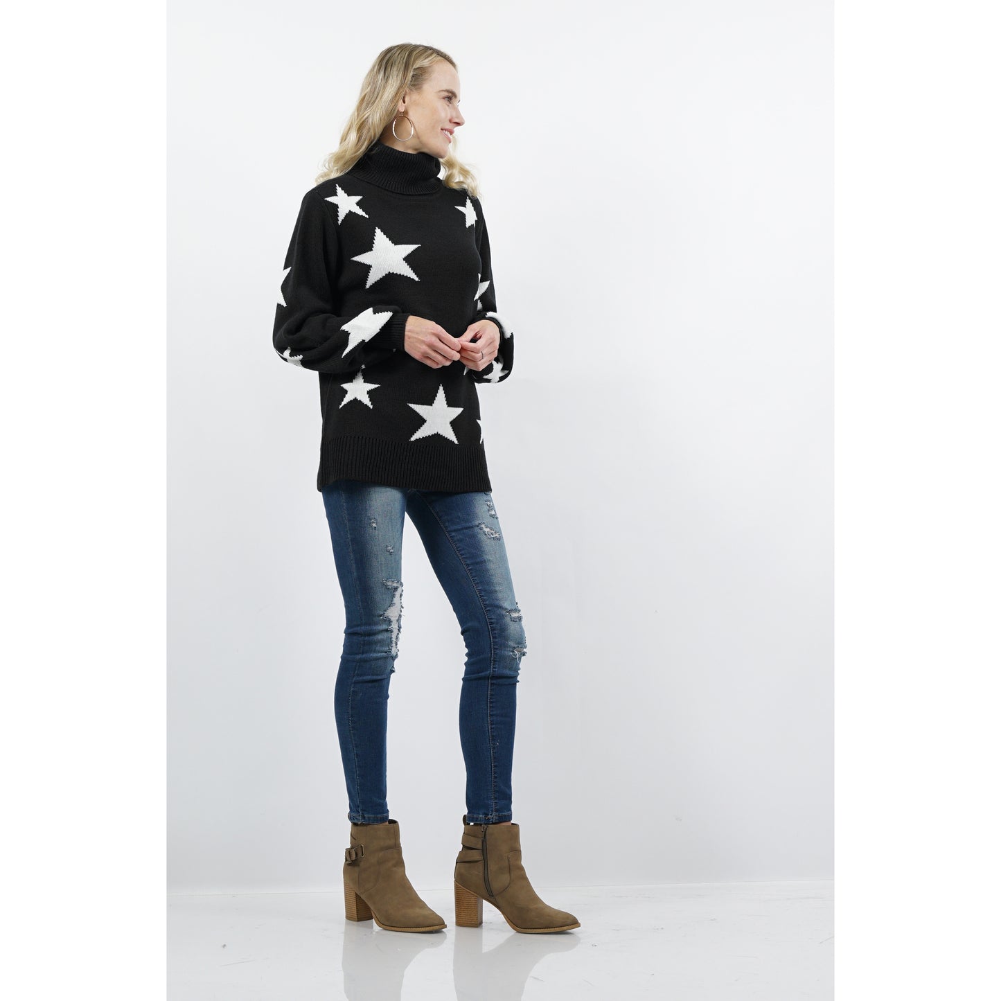 Star Turtleneck Sweater