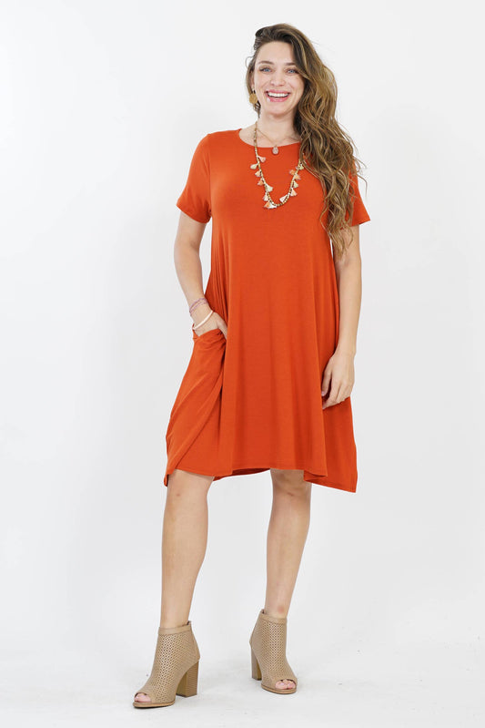 Plus Short Sleeve Flared Dress